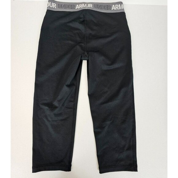 Girls L HeatGear Base Layer Sweatpant Lounge Athlesiure Black Capri Under Armour - Picture 2 of 6